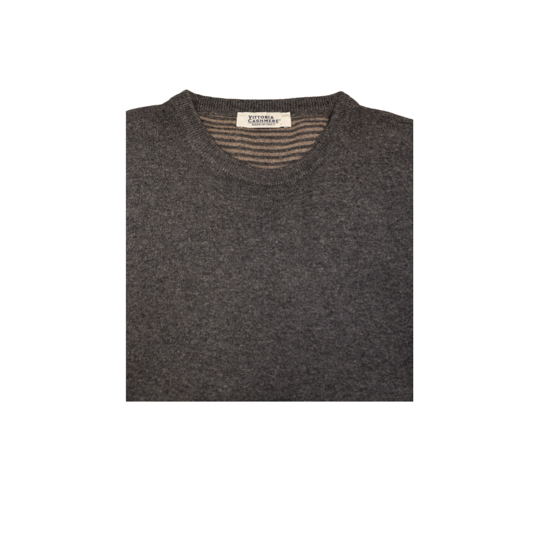 Maglia girocollo con lunetta a righe