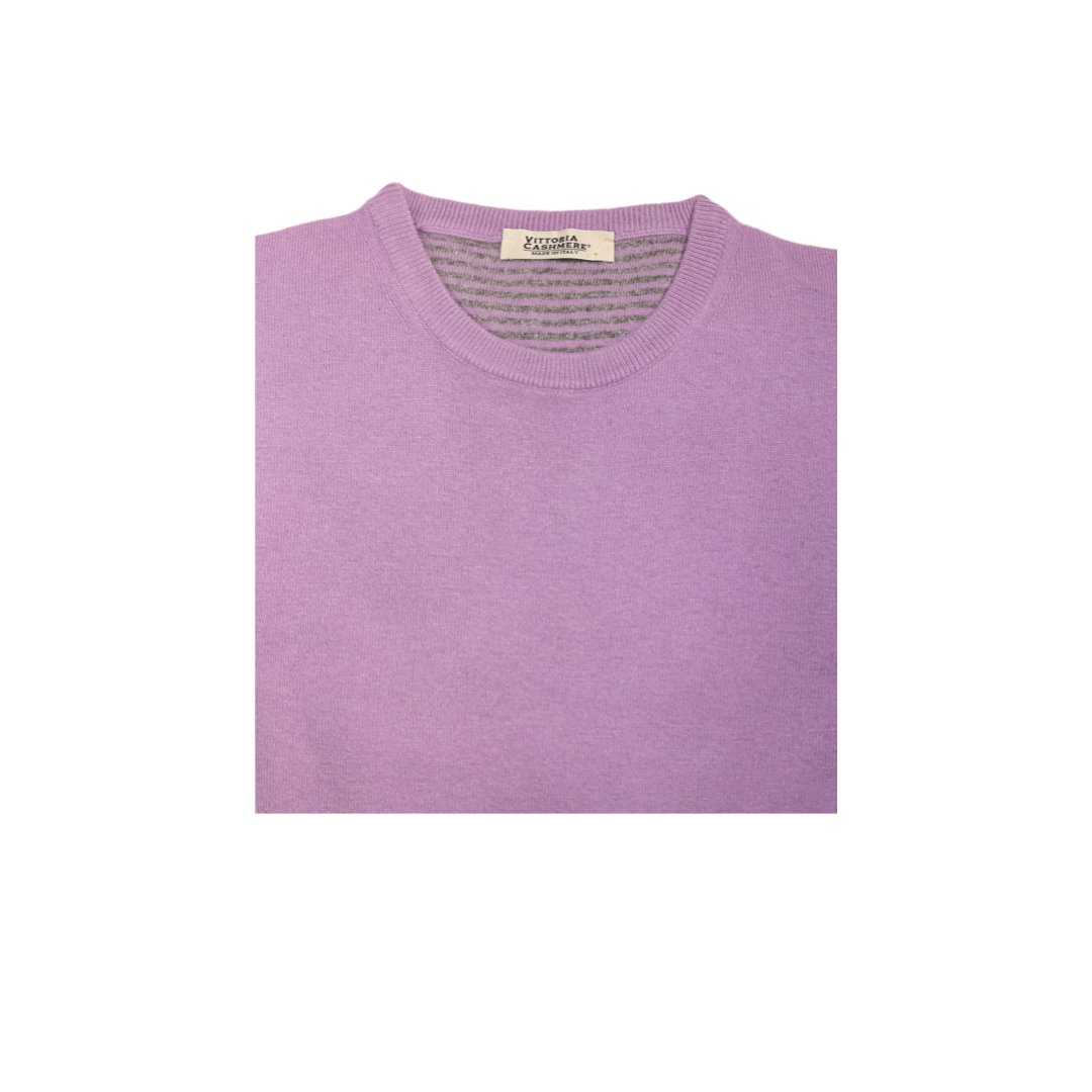 Maglia girocollo con lunetta a righe