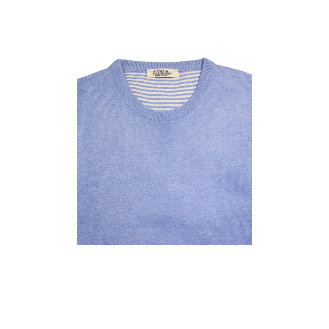 Maglia girocollo con lunetta a righe