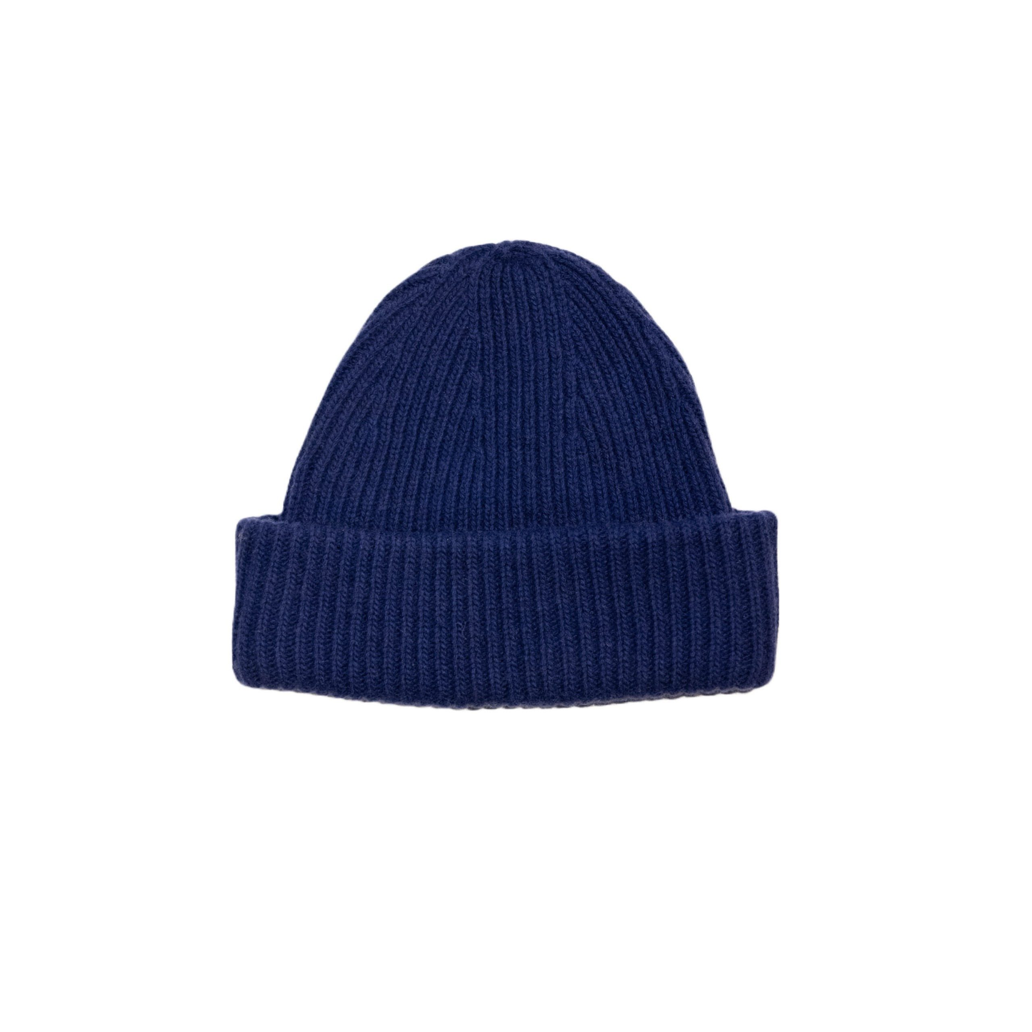 Cappello a costine in cashmere e lana color blu elettrico di Vittoria Cashmere. Made in italy.