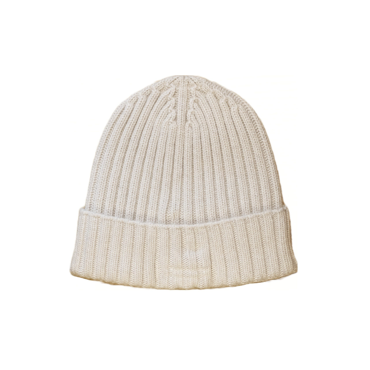 Cappello a costine in cashmere e lana color grigio argento chiaro di Vittoria Cashmere. Made in italy.