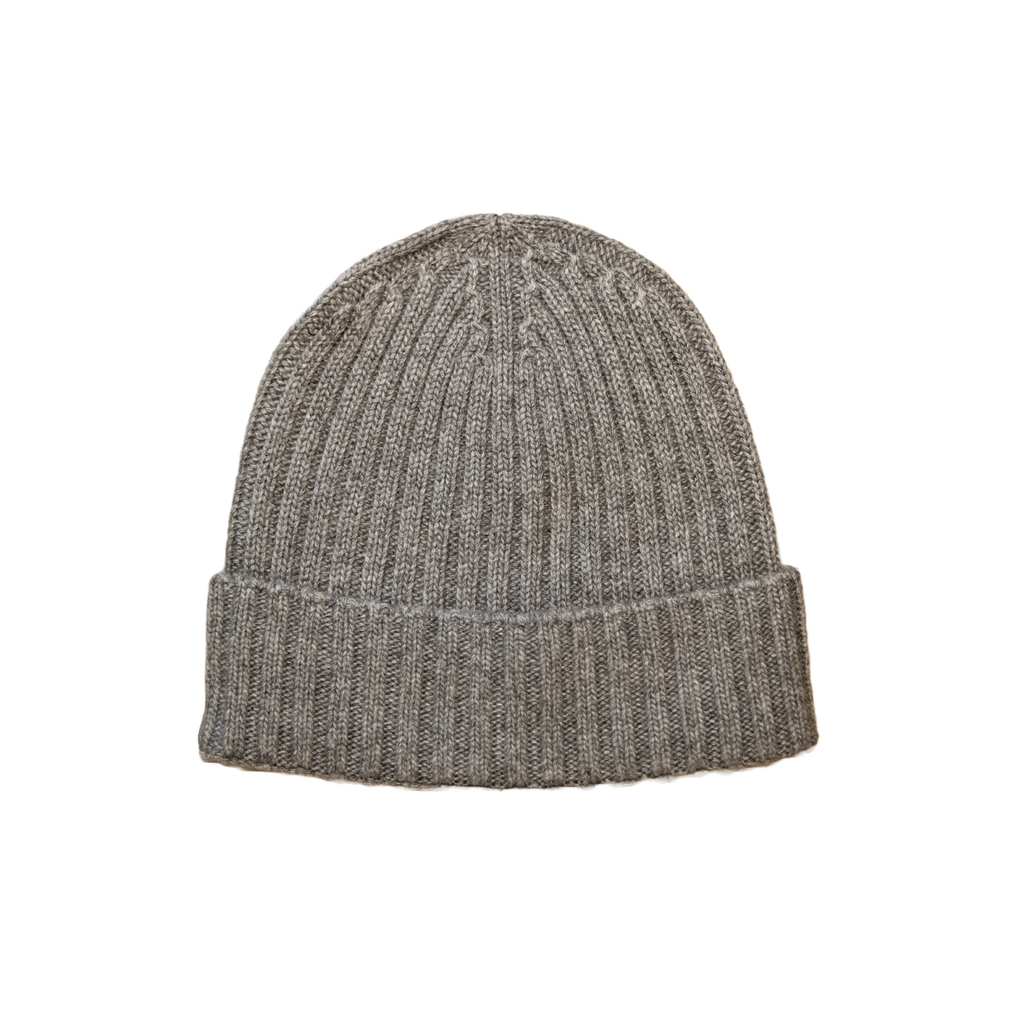 Cappello a costine in cashmere e lana color grigio acciaio di Vittoria Cashmere. Made in italy.