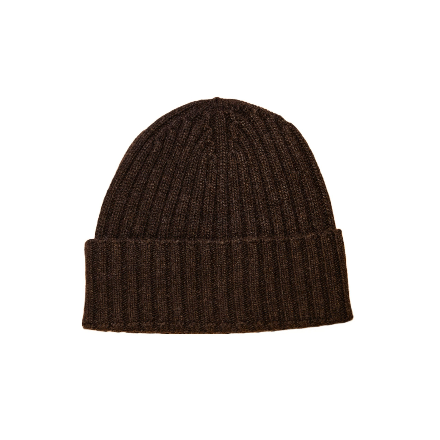 Cappello a costine in cashmere e lana color marrone caffè di Vittoria Cashmere. Made in italy.