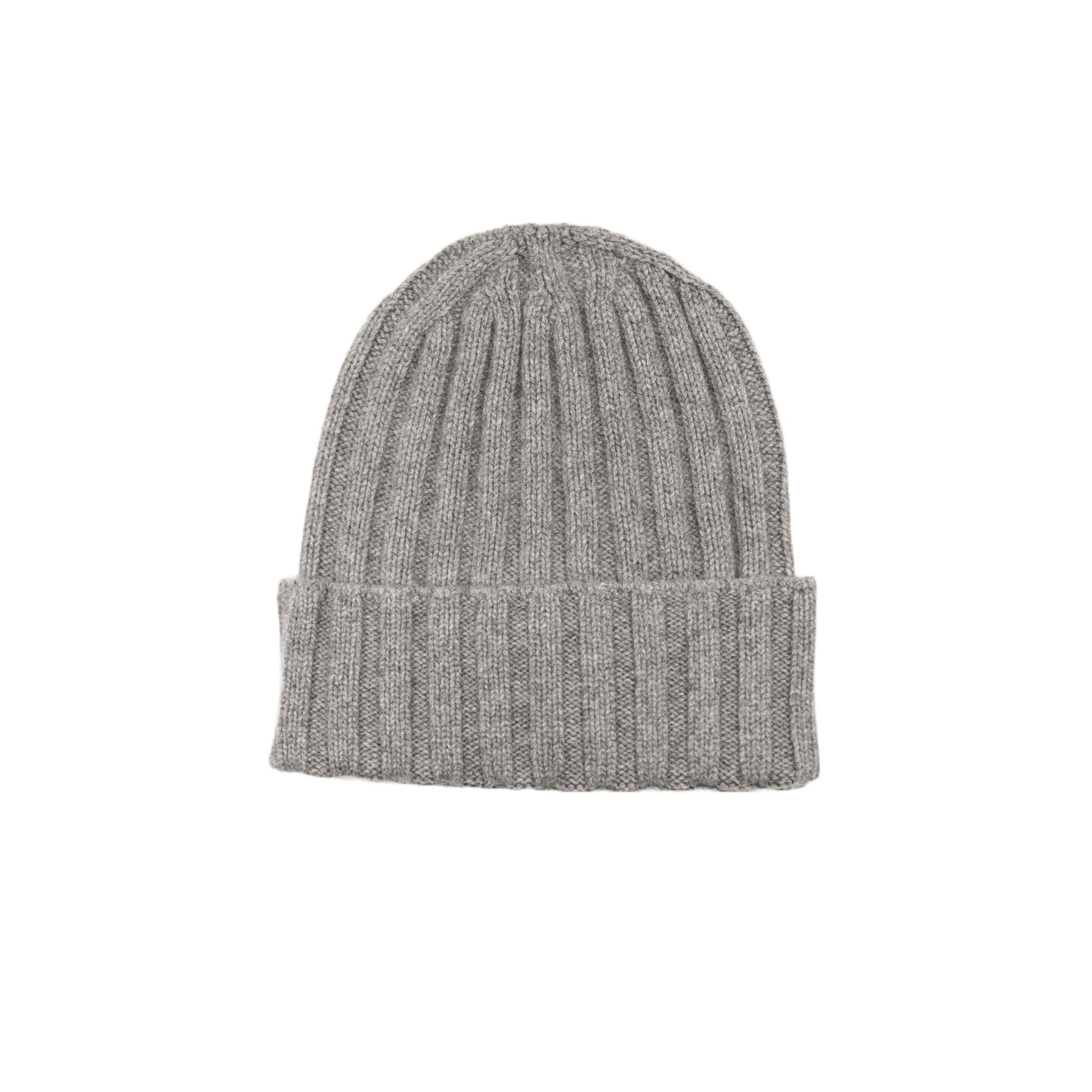 Cappello a coste in puro cashmere color grigio acciaio di Vittoria Cashmere. Made in italy.