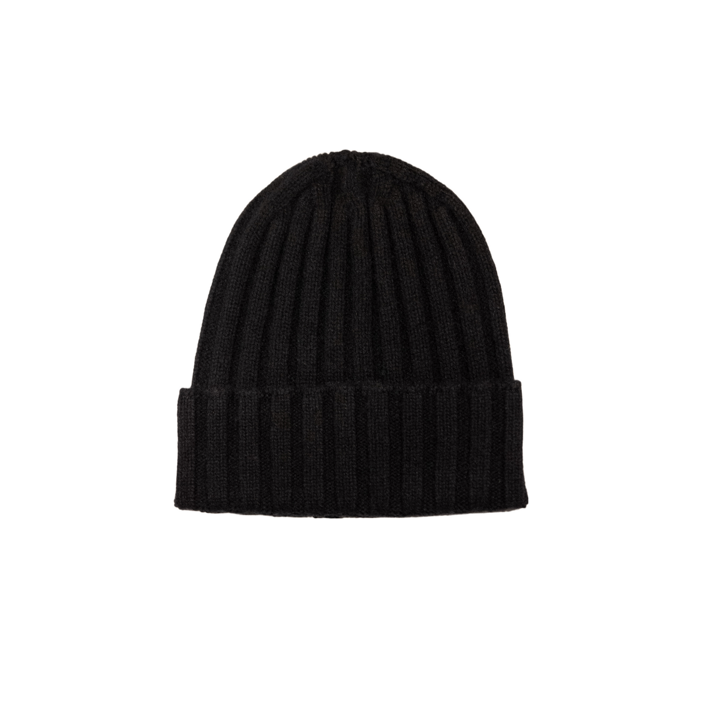 Cappello a coste in puro cashmere color nero di Vittoria Cashmere. Made in italy.