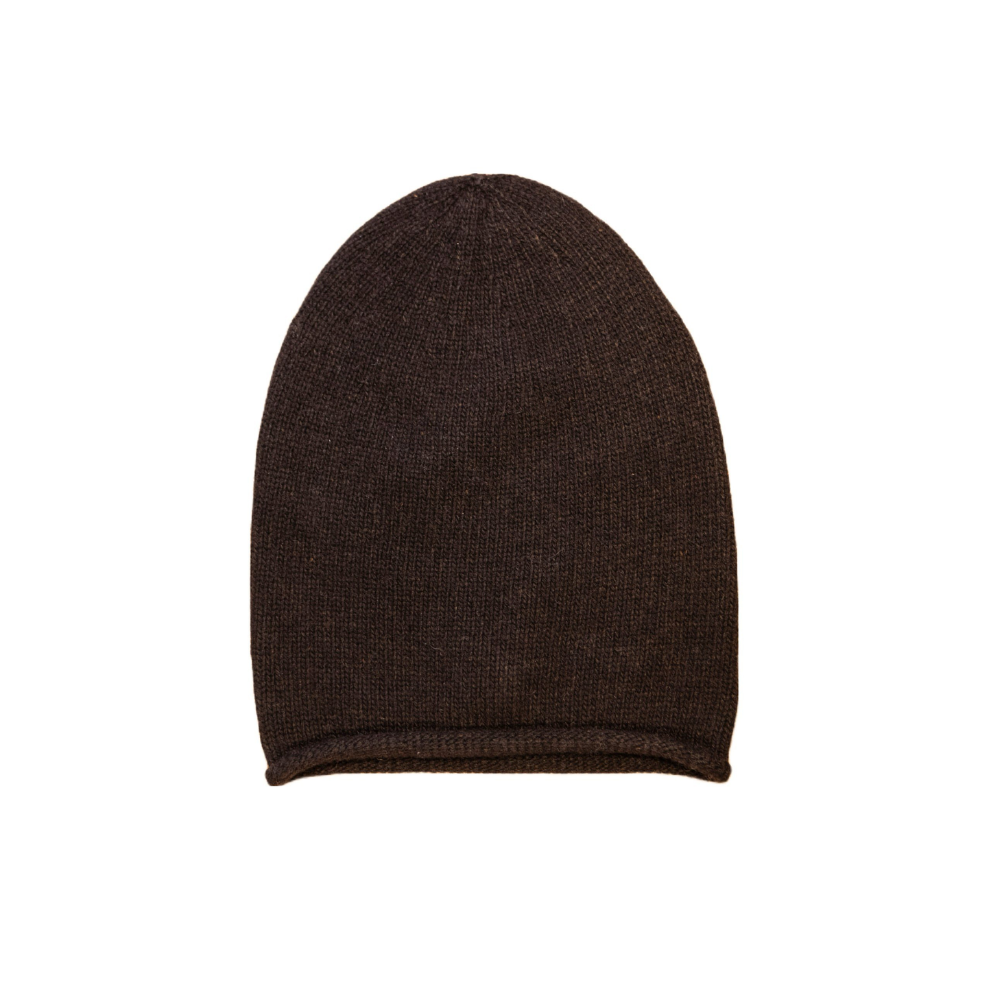 Cappello con ricciolo in cashmere e lana color marrone caffè di Vittoria Cashmere. Made in italy.