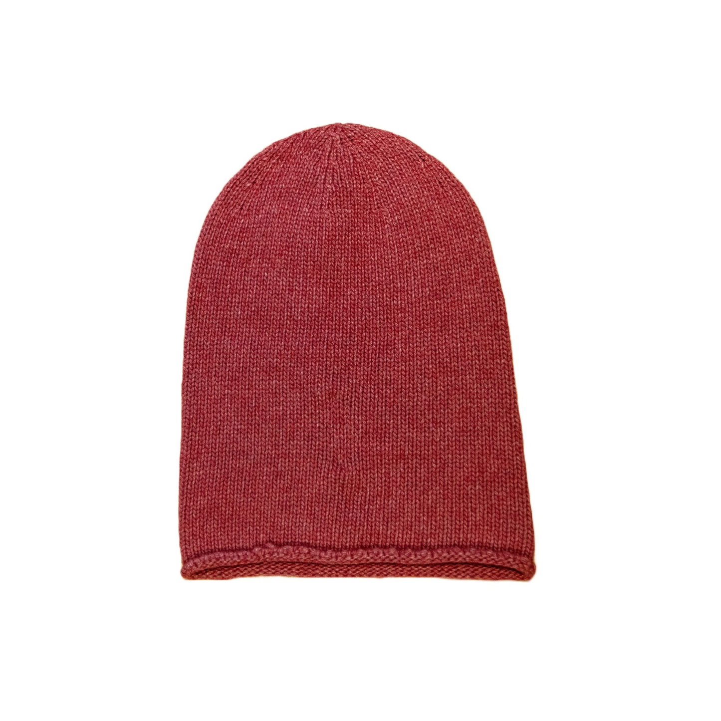 Cappello con ricciolo in cashmere e lana color mirtillo di Vittoria Cashmere. Made in italy.
