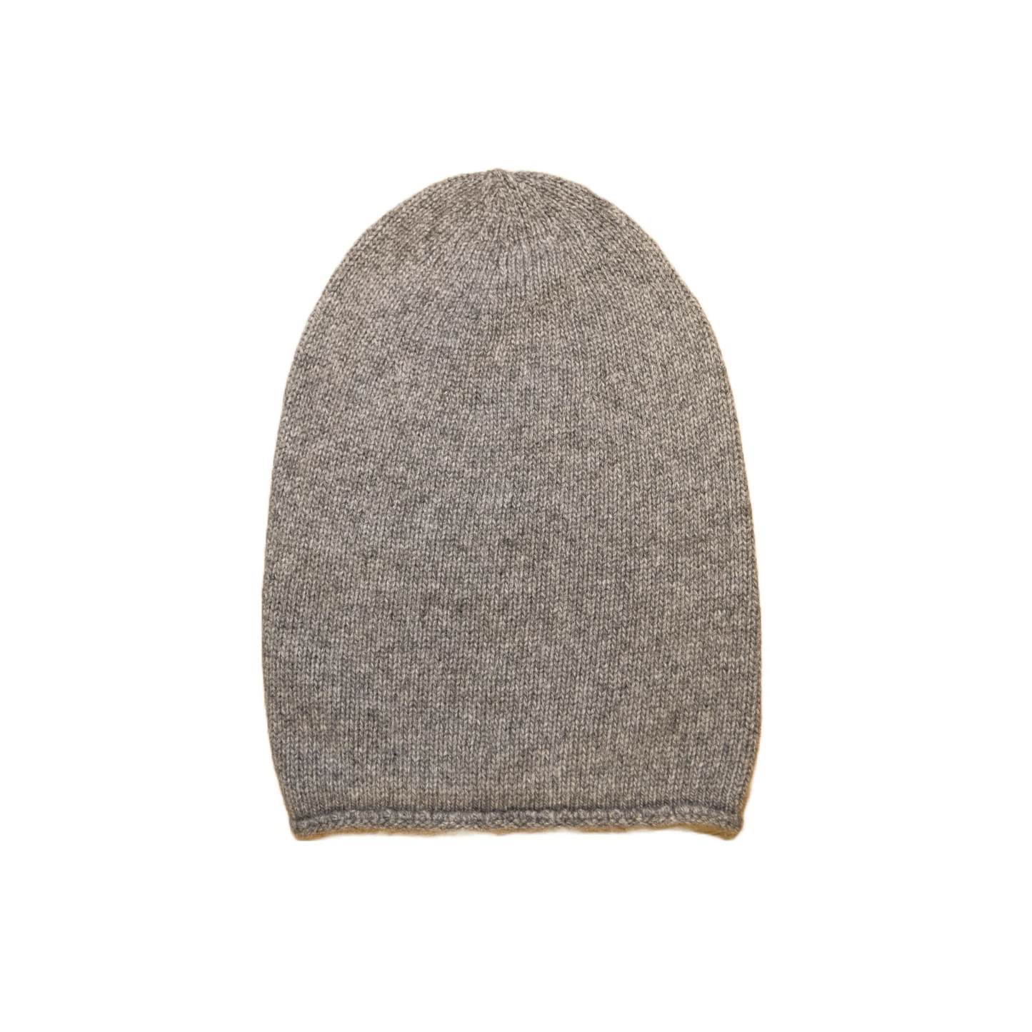 Cappello con ricciolo in cashmere e lana color grigio acciaio di Vittoria Cashmere. Made in italy.