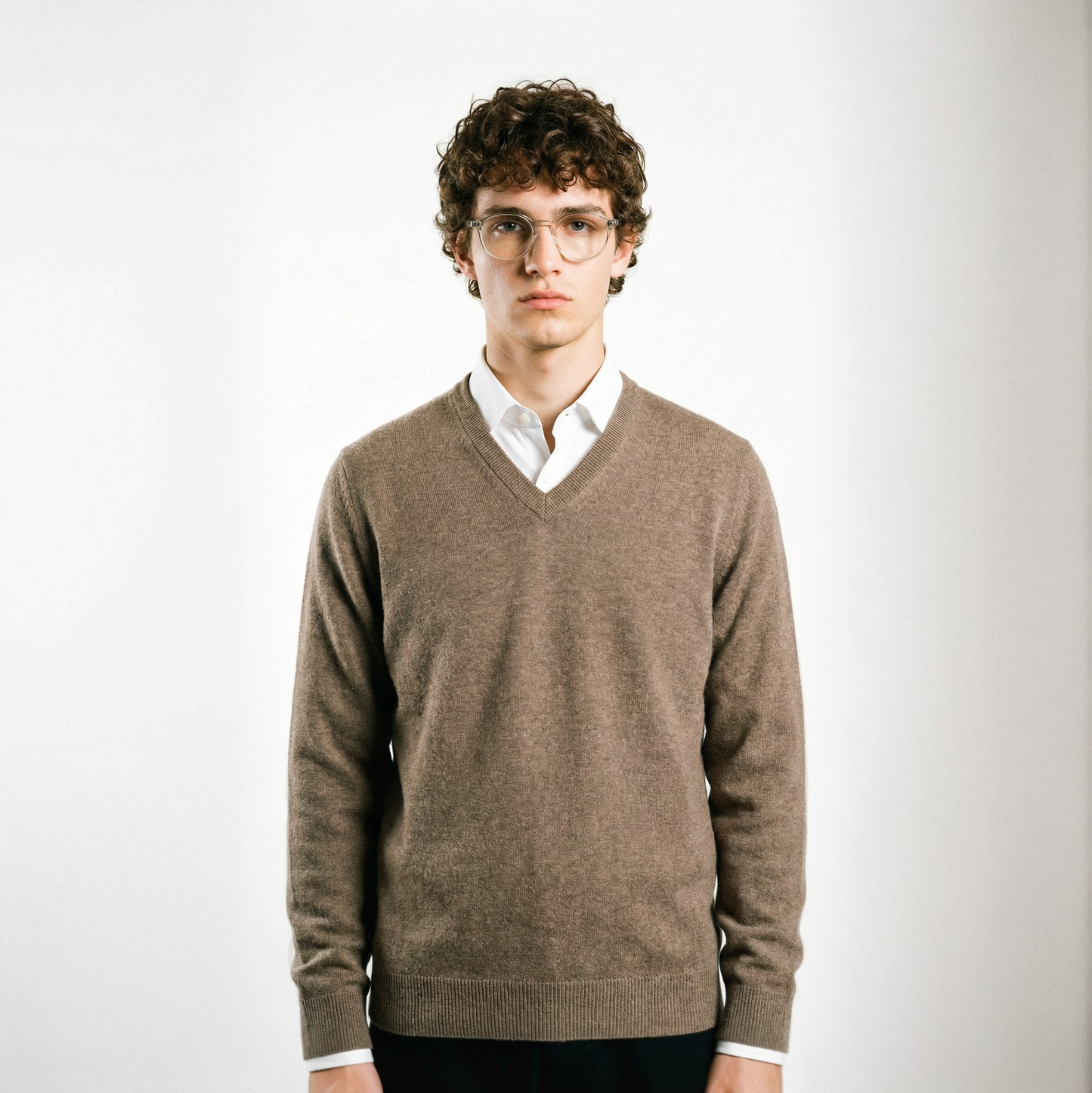 Maglia scollo a V finezza 12