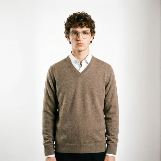 Maglia scollo a V finezza 12