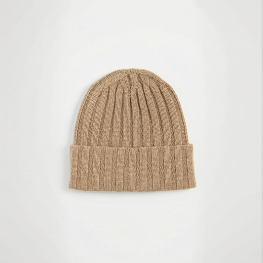 Cappello a coste in puro cashmere